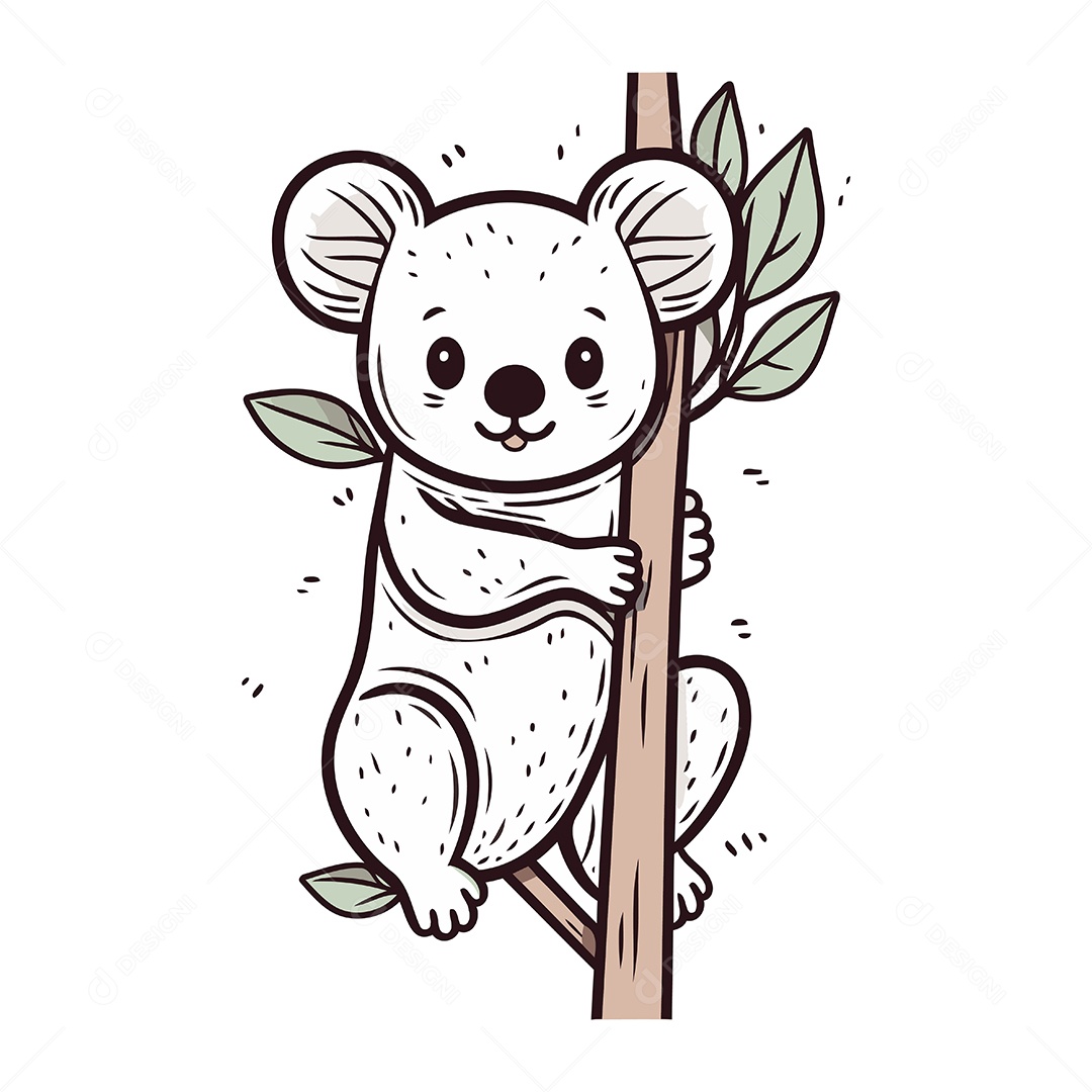 Coala em um Galho Ilustração Vetor EPS