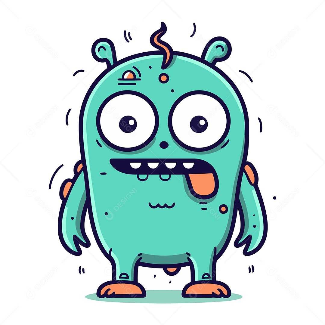 Monstro de Desenho Animado Ilustração Vetor EPS