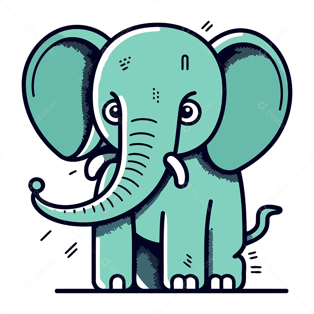 Elefante de Desenho Animado Ilustração Vetor EPS