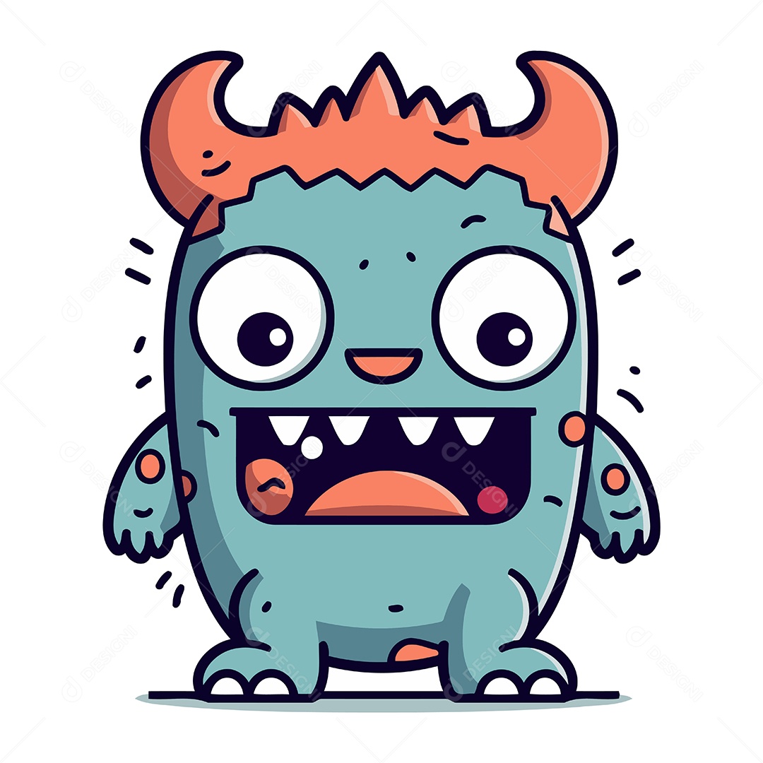 Monstro de Desenho Animado Ilustração Vetor EPS