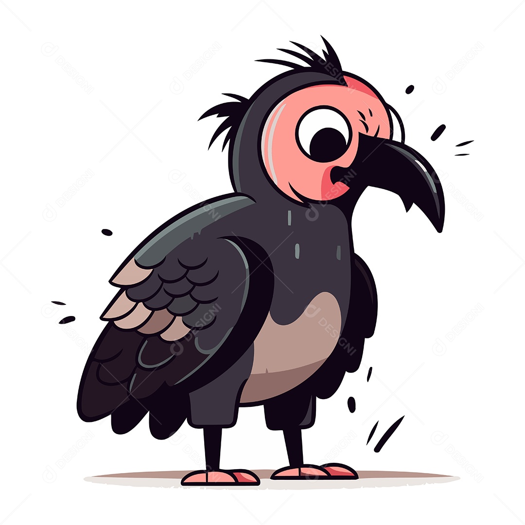 Abutre de Desenho Animado Ilustração Vetor EPS