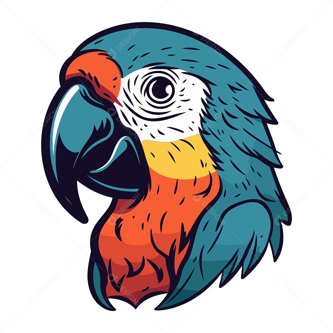 Arara de Desenho Animado Ilustração Vetor EPS