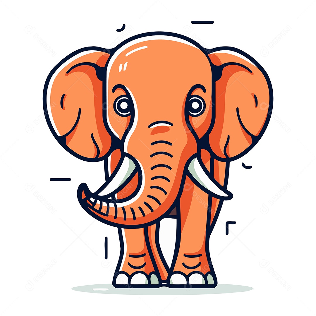 Elefante de Desenho Animado Ilustração Vetor EPS