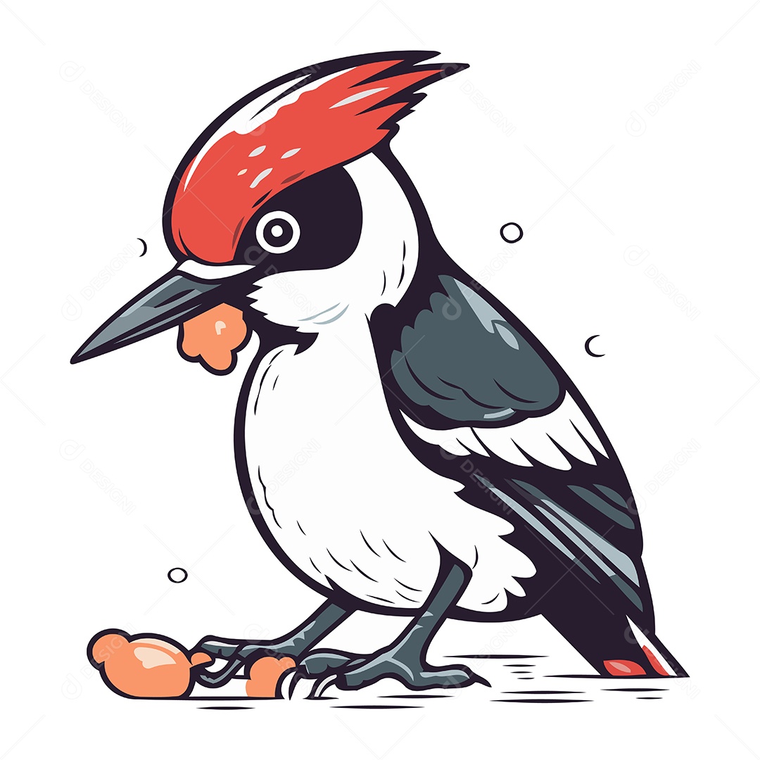 Pica Pau de Desenho Animado Ilustração Vetor EPS