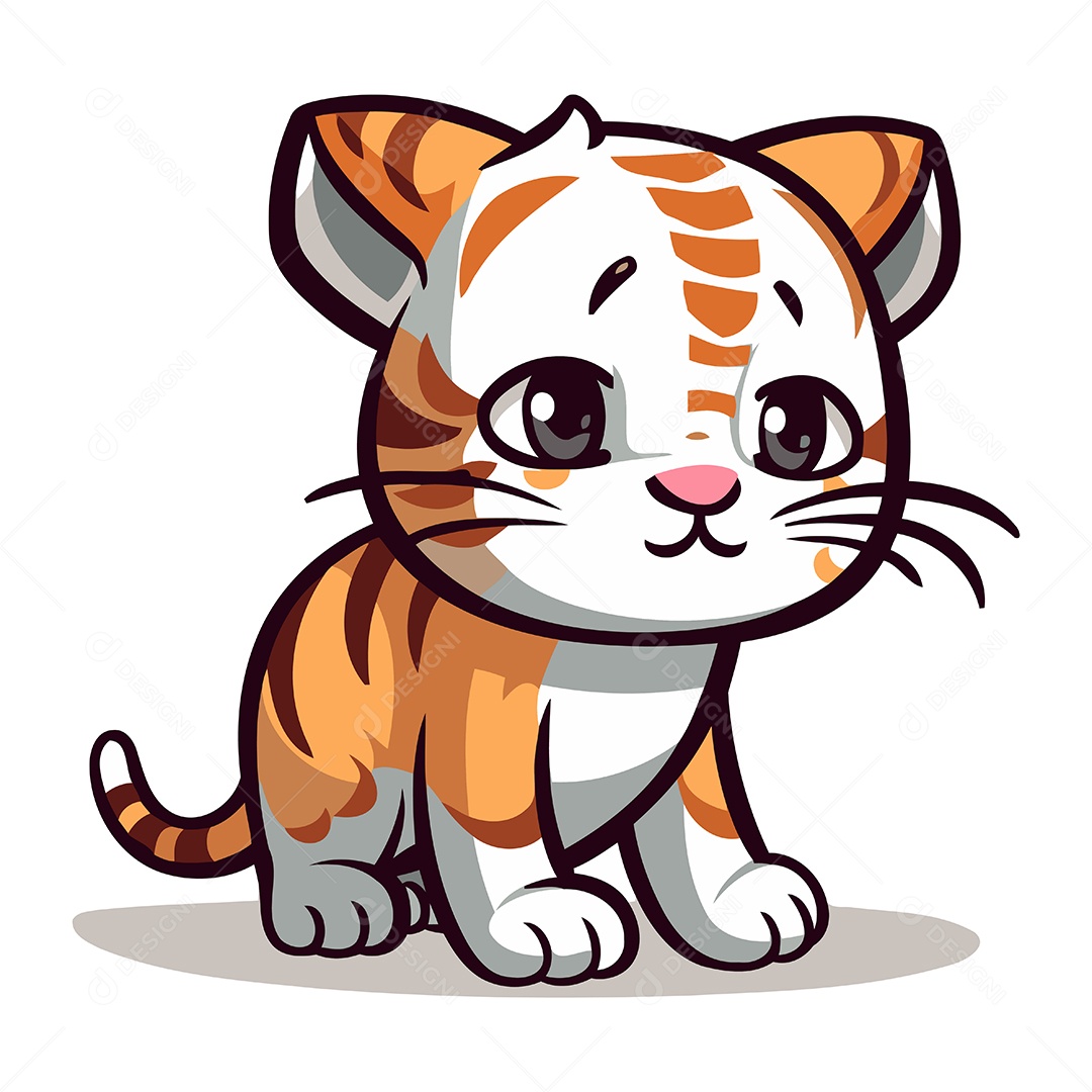 Tigre de Desenho Animado Ilustração Vetor EPS