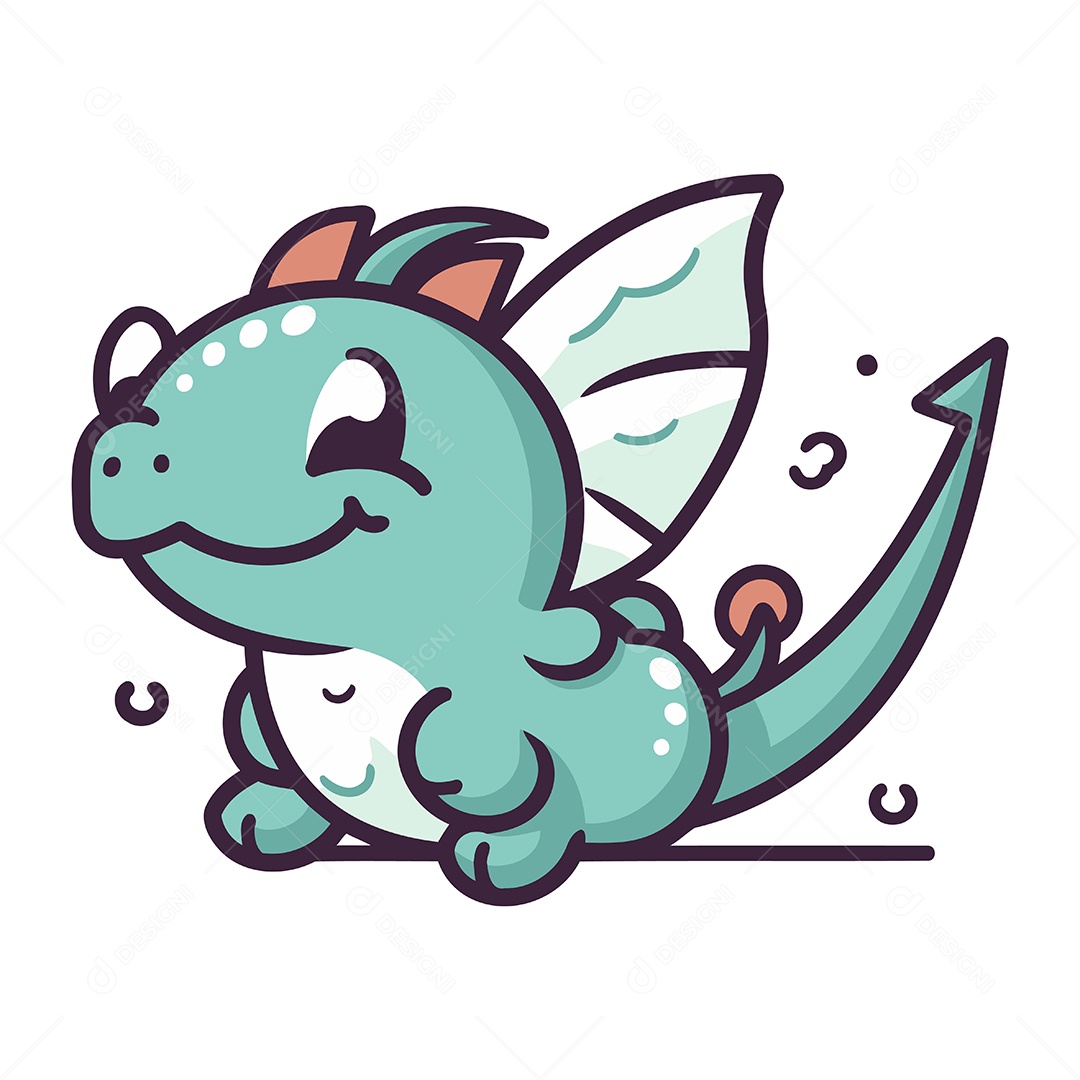 Dragão de Desenho Animado Ilustração Vetor EPS