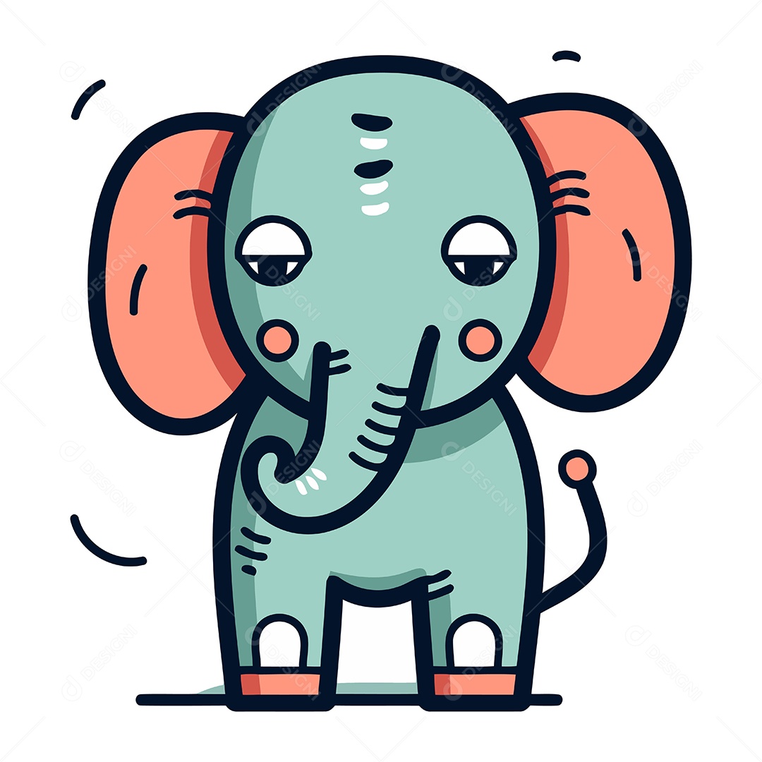 Elefante de Desenho Animado Ilustração Vetor EPS