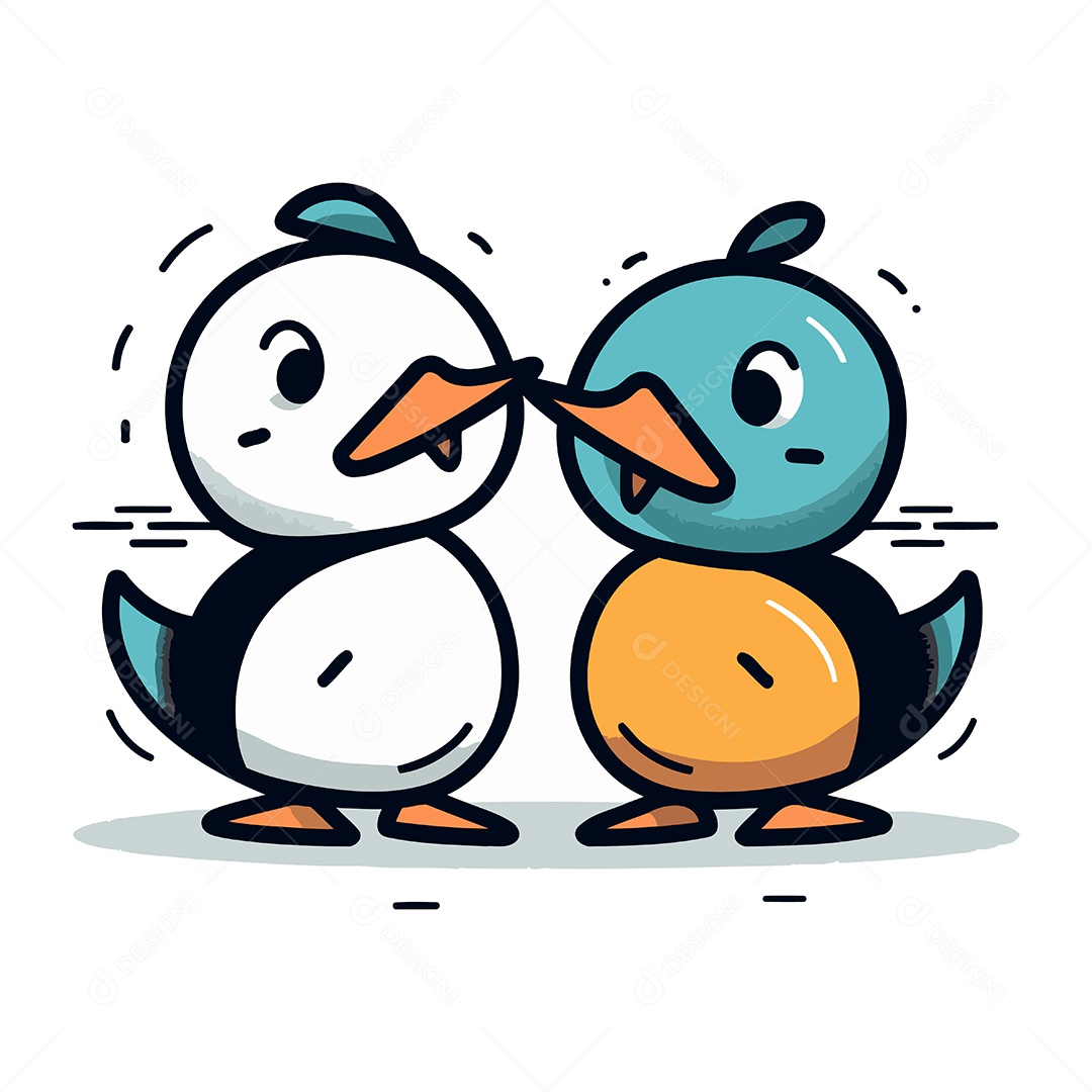 Patos de Desenho Animado Ilustração Vetor EPS