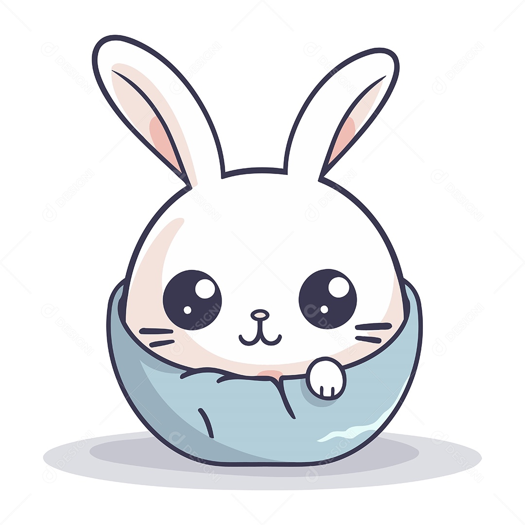Coelho Fofo de Desenho Animado Ilustração Vetor EPS