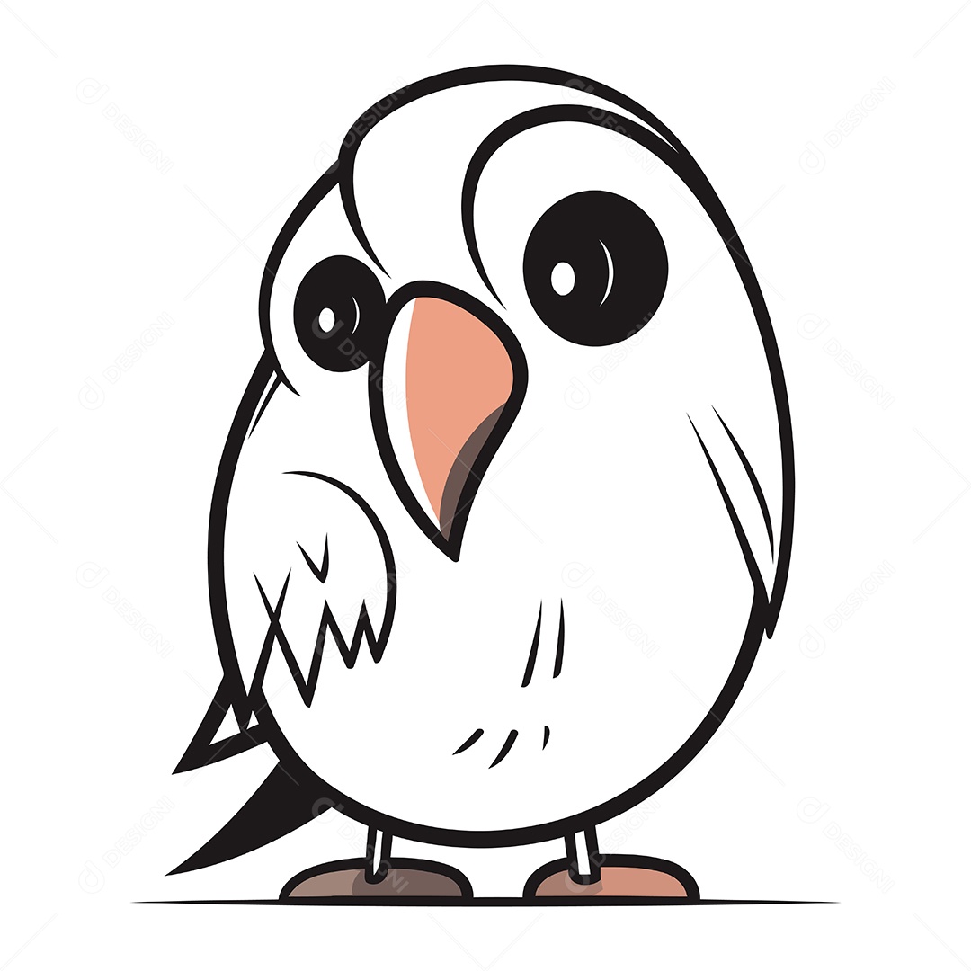 Coruja de Desenho Animado Fofa Ilustração Vetor EPS