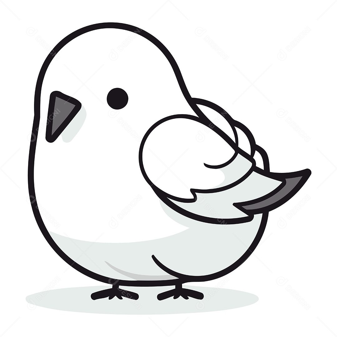 Pássaro Fofo de Desenho Animado Ilustração Vetor EPS