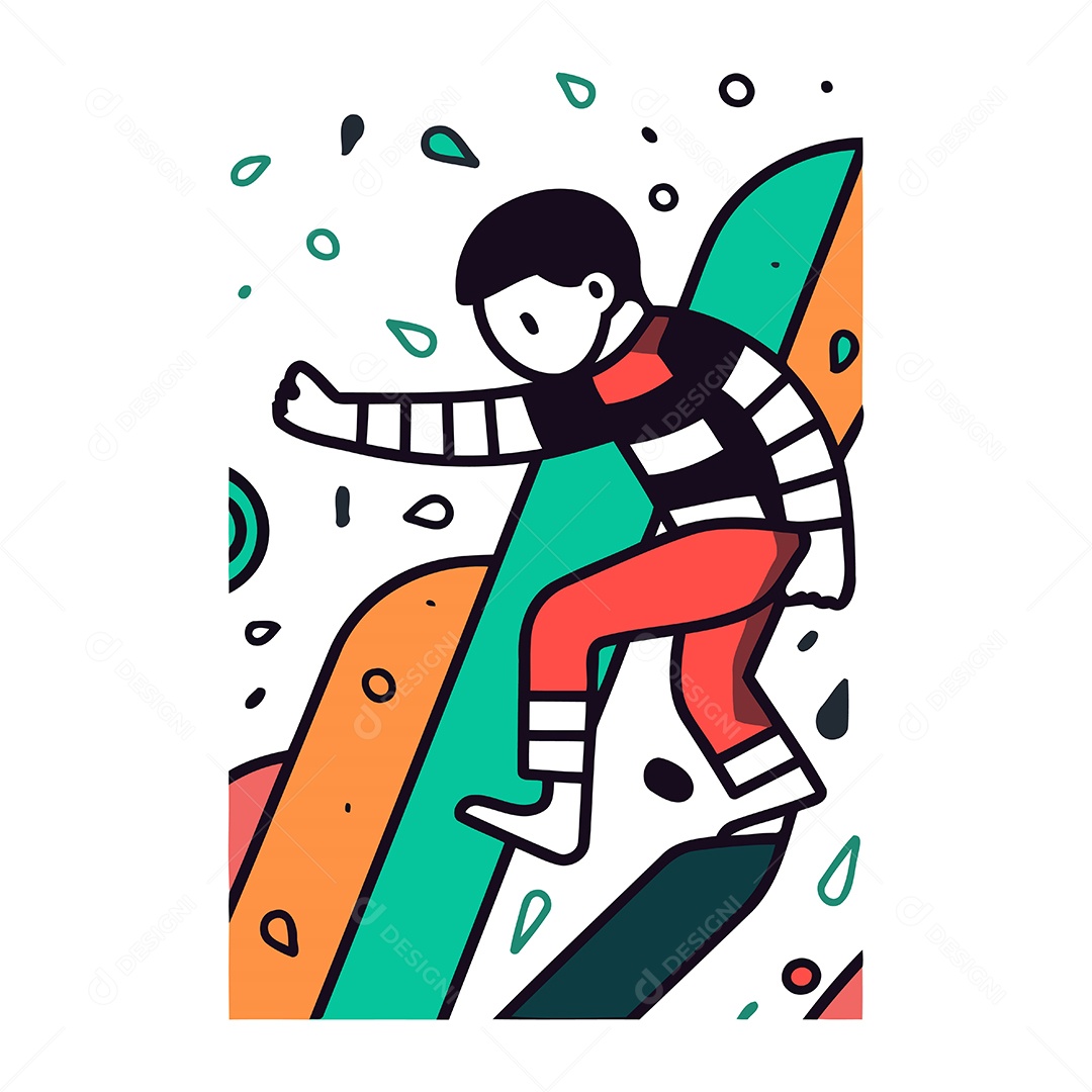 Praticante de Snowboard Ilustração Vetor EPS