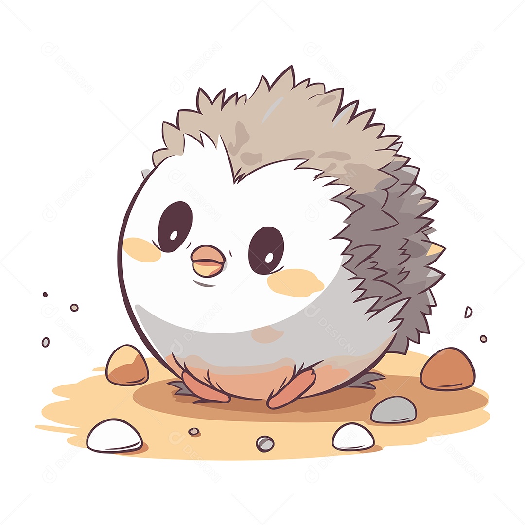 Ouriço de Desenho Animado Ilustração Vetor EPS