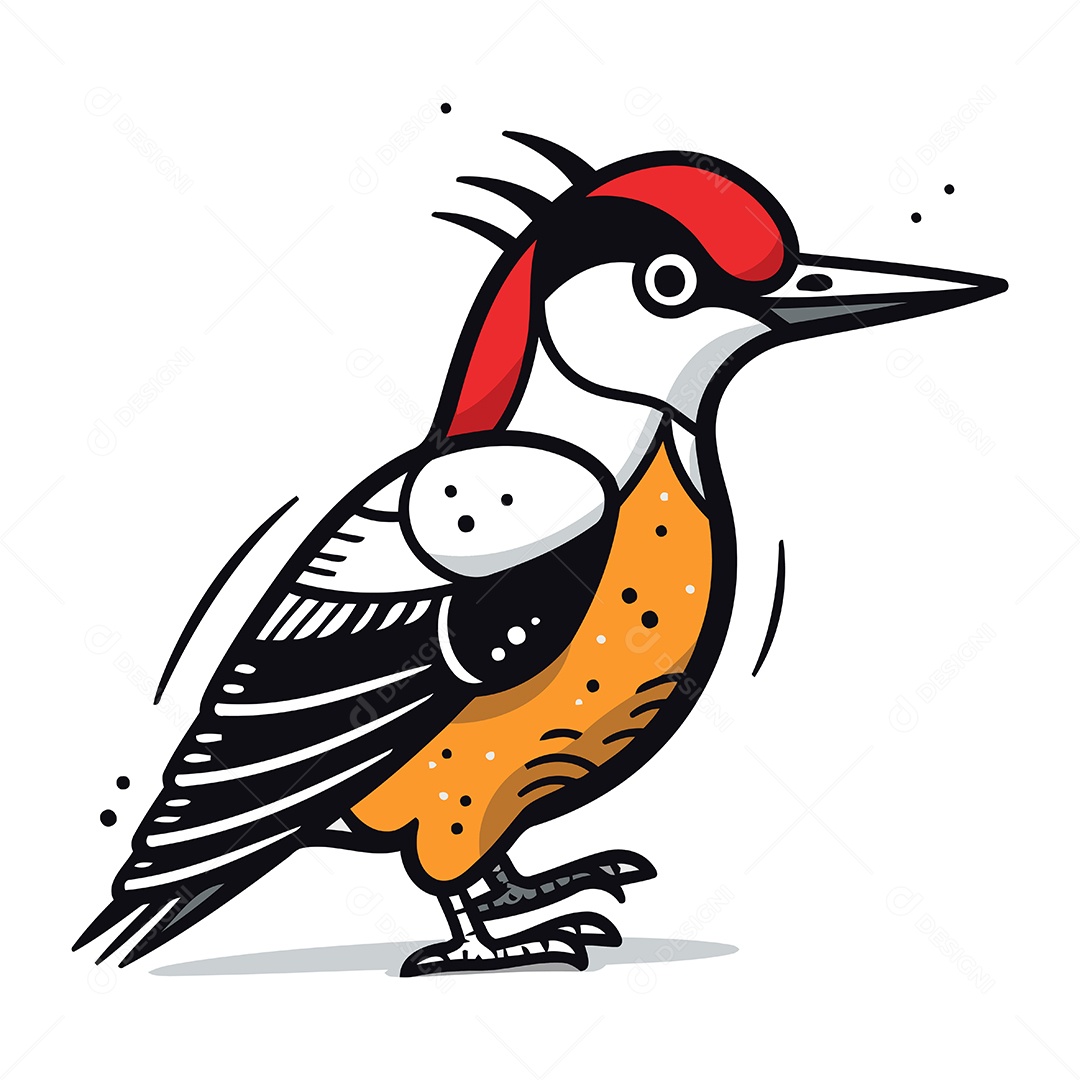 Pica Pau de Desenho Animado Ilustração Vetor EPS