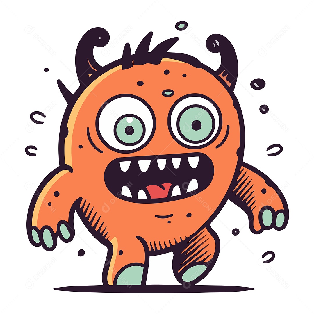 Monstro de Desenho Animado Ilustração Vetor EPS