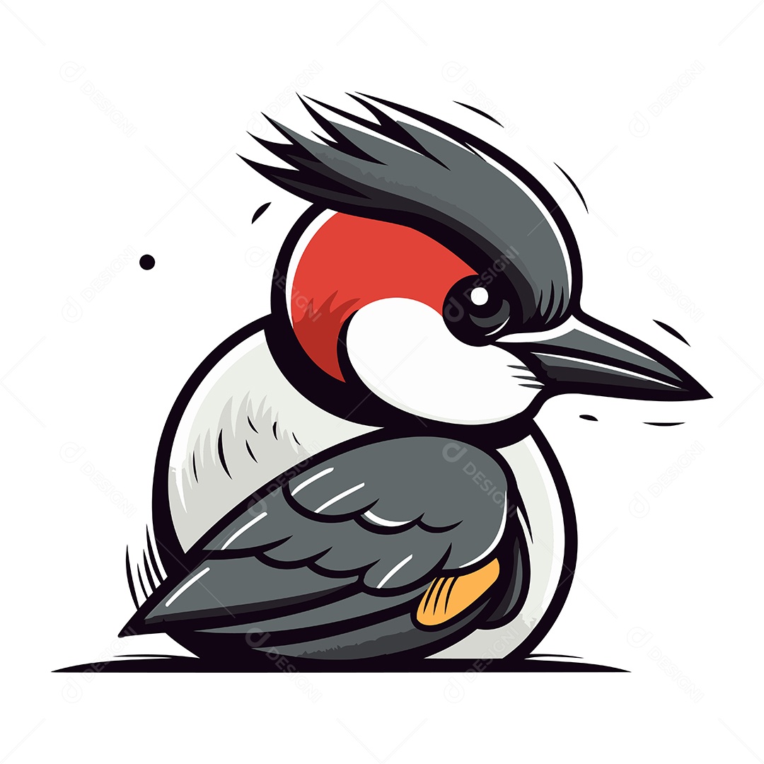 Pica Pau Fofo de Desenho Animado Ilustração Vetor EPS