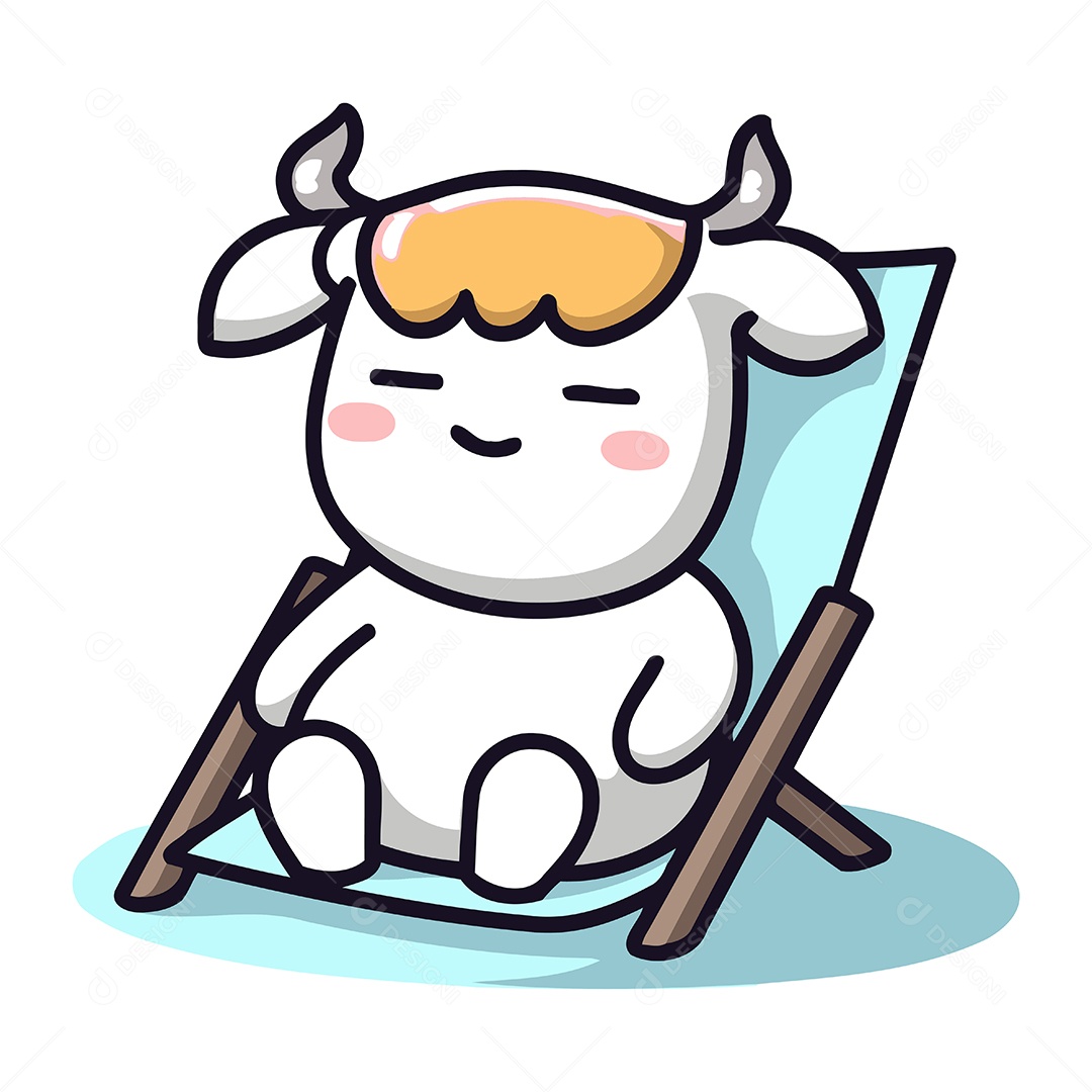 Touro Sentado em uma Cadeira Ilustração Vetor EPS