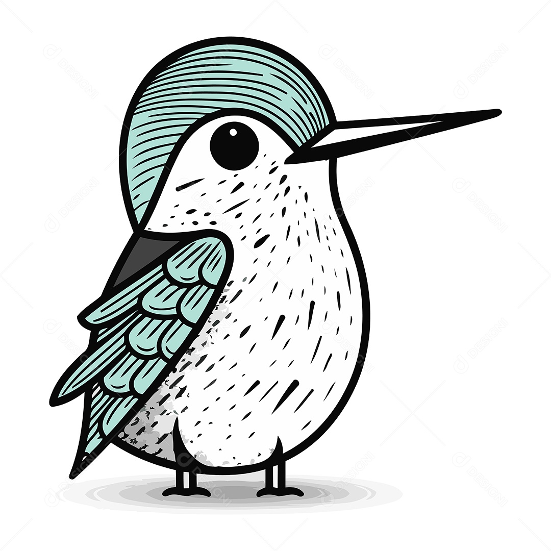 Beija Flor de Desenho Animado Ilustração Vetor EPS