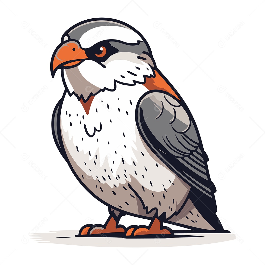 Águia Americana de Desenho Animado Ilustração Vetor EPS