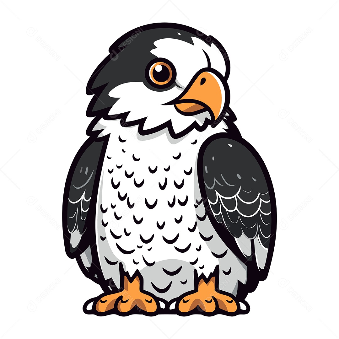 Águia Americana de Desenho Animado Ilustração Vetor EPS