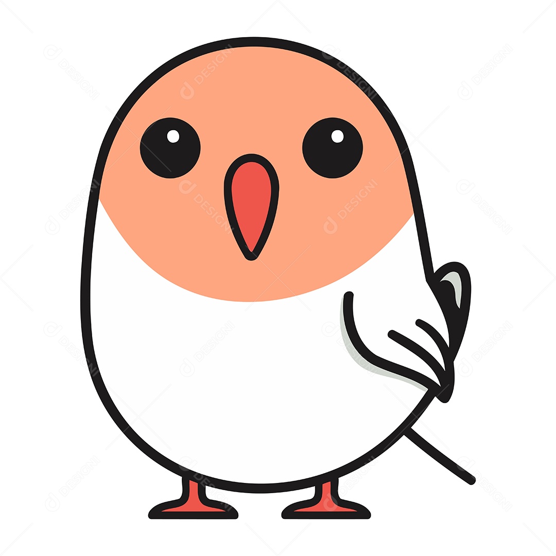 Pássaro Fofo de Desenho Animado Ilustração Vetor EPS