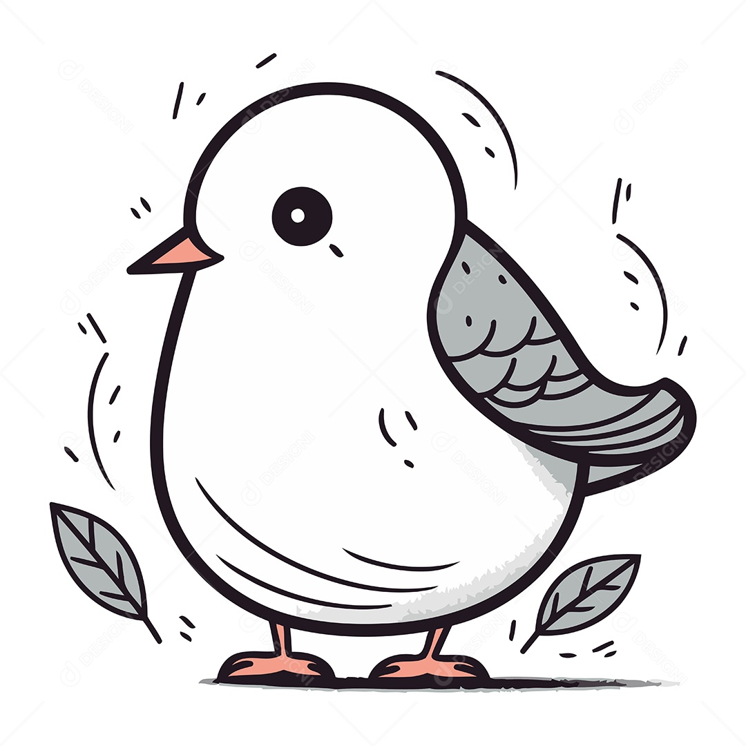 Pombo de Desenho Animado Ilustração Vetor EPS