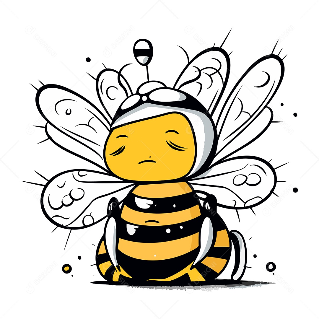 Abelha de Desenho Animado Ilustração Vetor EPS