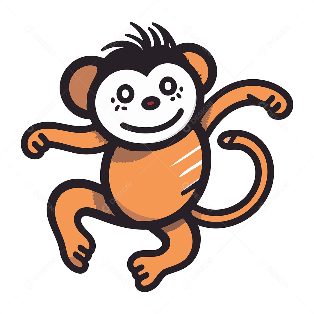Macaco de Desenho Animado Ilustração Vetor EPS