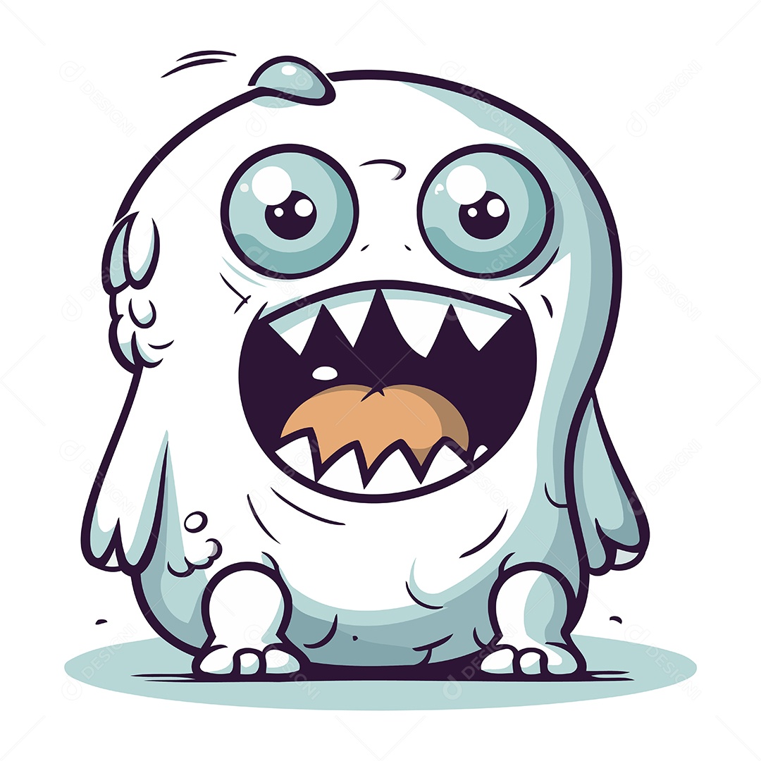 Monstro de Desenho Animado Ilustração Vetor EPS