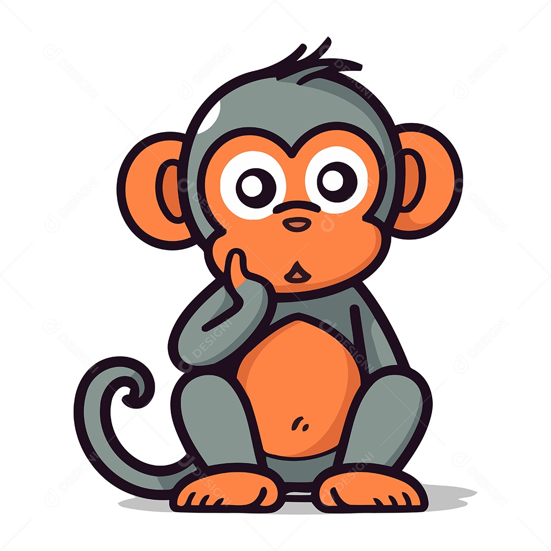 Macaco de Desenho Animado Ilustração Vetor EPS