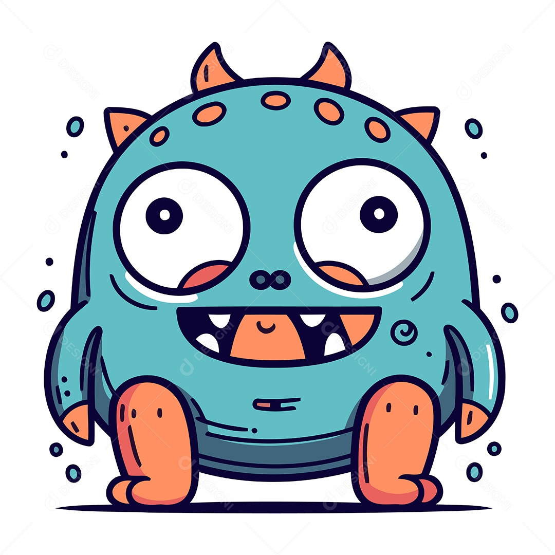 Monstro de Desenho Animado Ilustração Vetor EPS