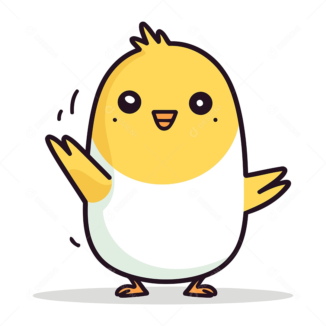 Pintinho de Desenho Animado Ilustração Vetor EPS