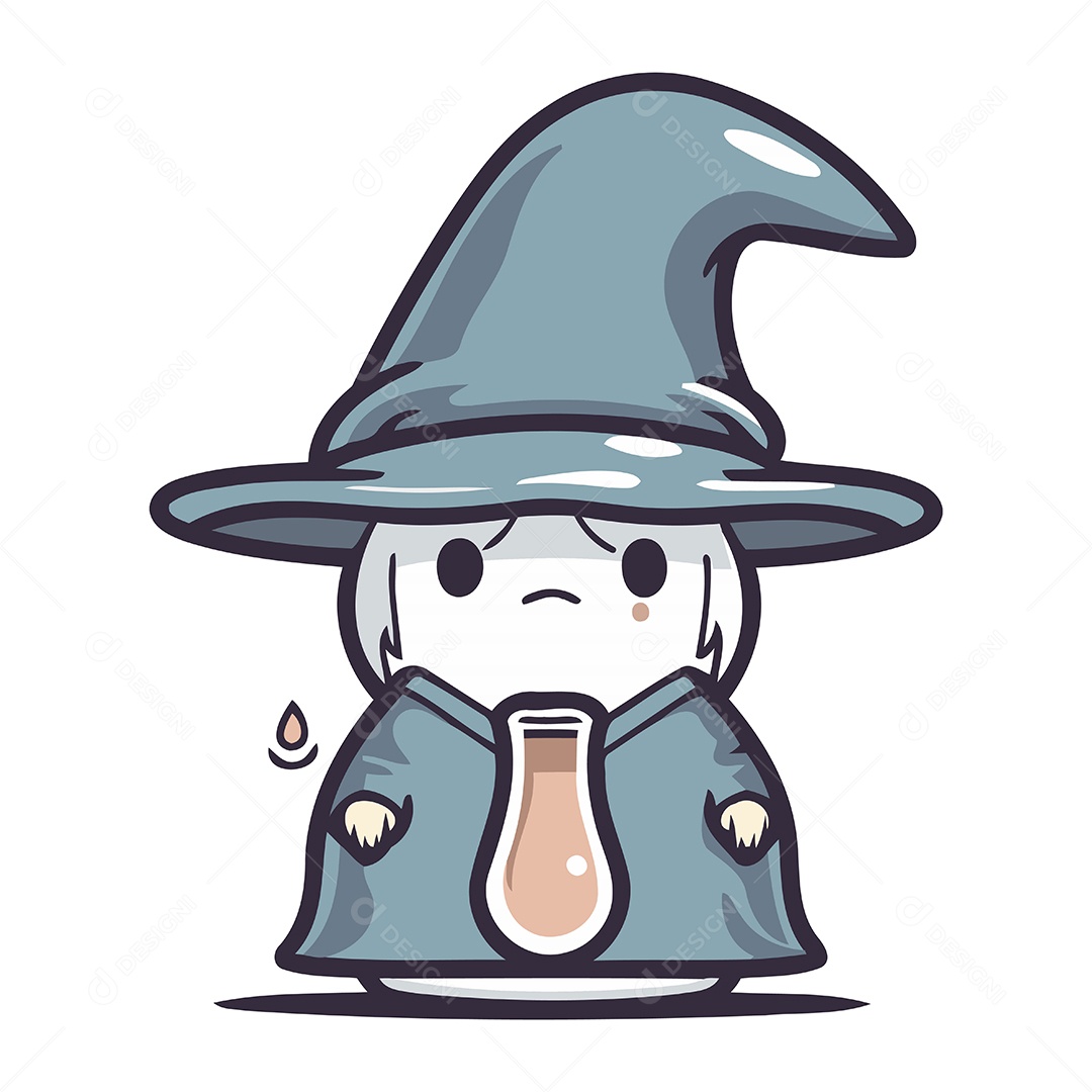 Bruxa com uma Garrafa de Poção Ilustração Vetor EPS