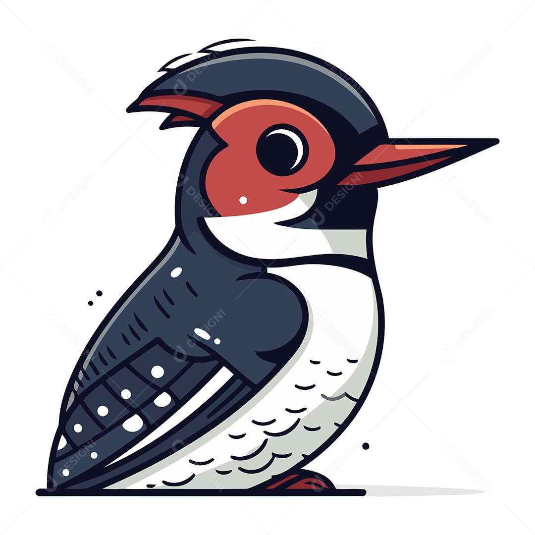 Pica Pau Fofo de Desenho Animado Ilustração Vetor EPS