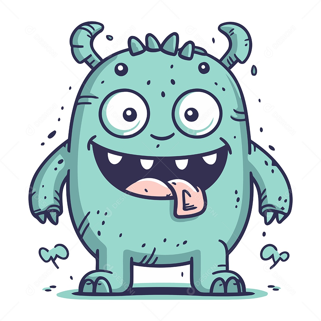 Monstro de Desenho Animado Ilustração Vetor EPS