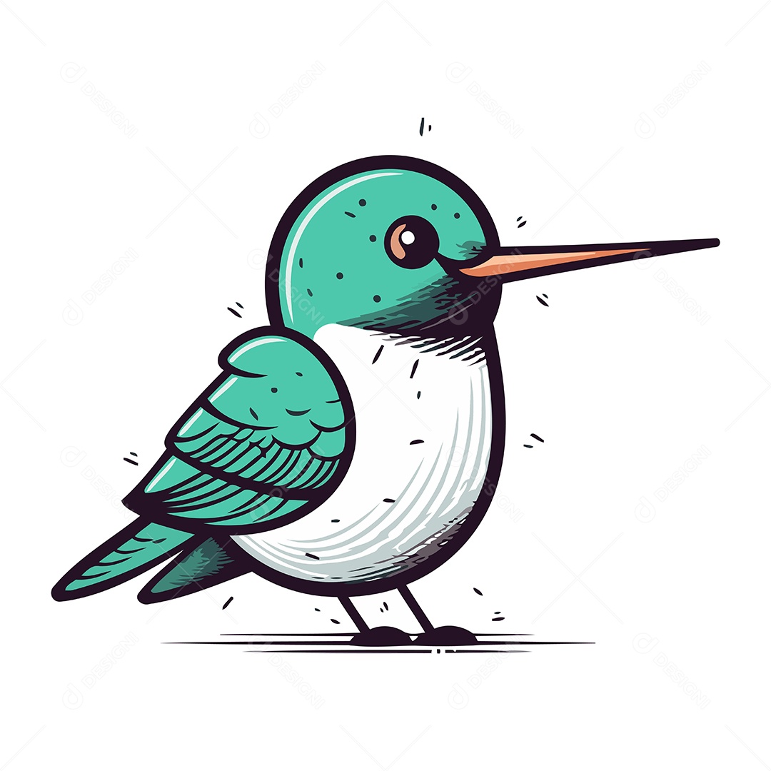 Beija Flor de Desenho Animado Ilustração Vetor EPS