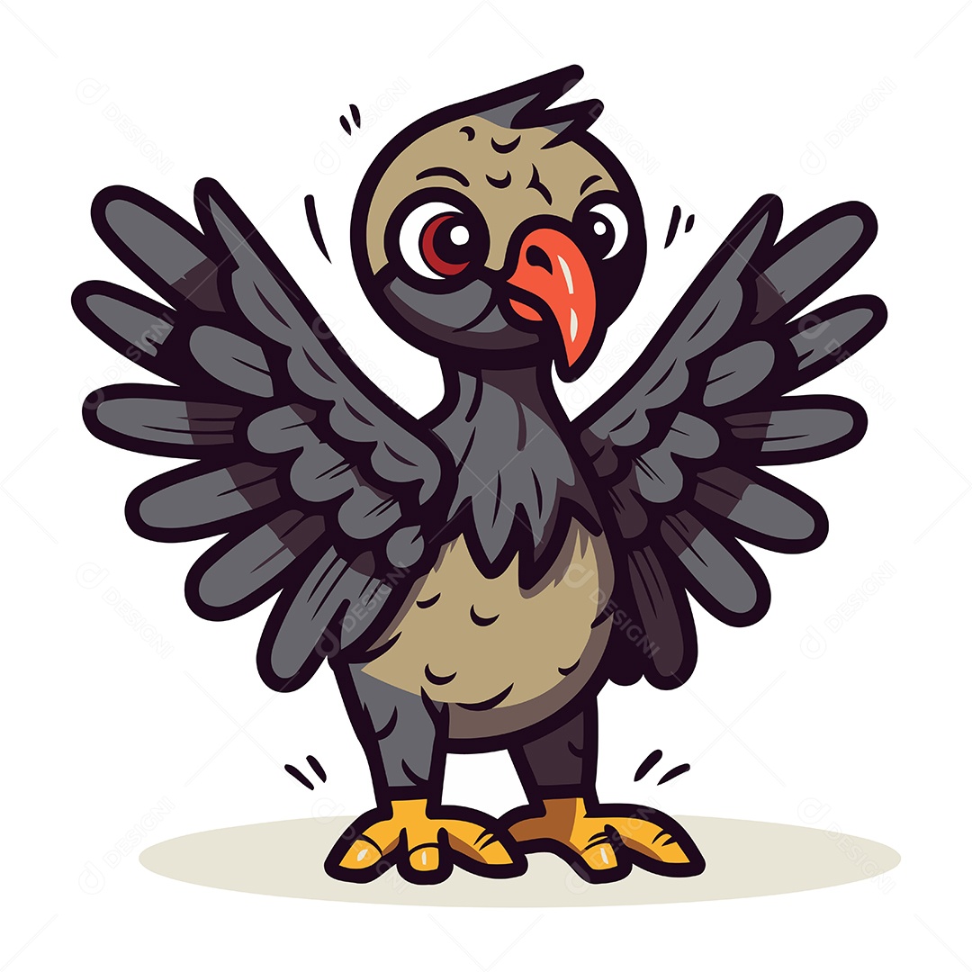 Abutre de Desenho Animado Ilustração Vetor EPS