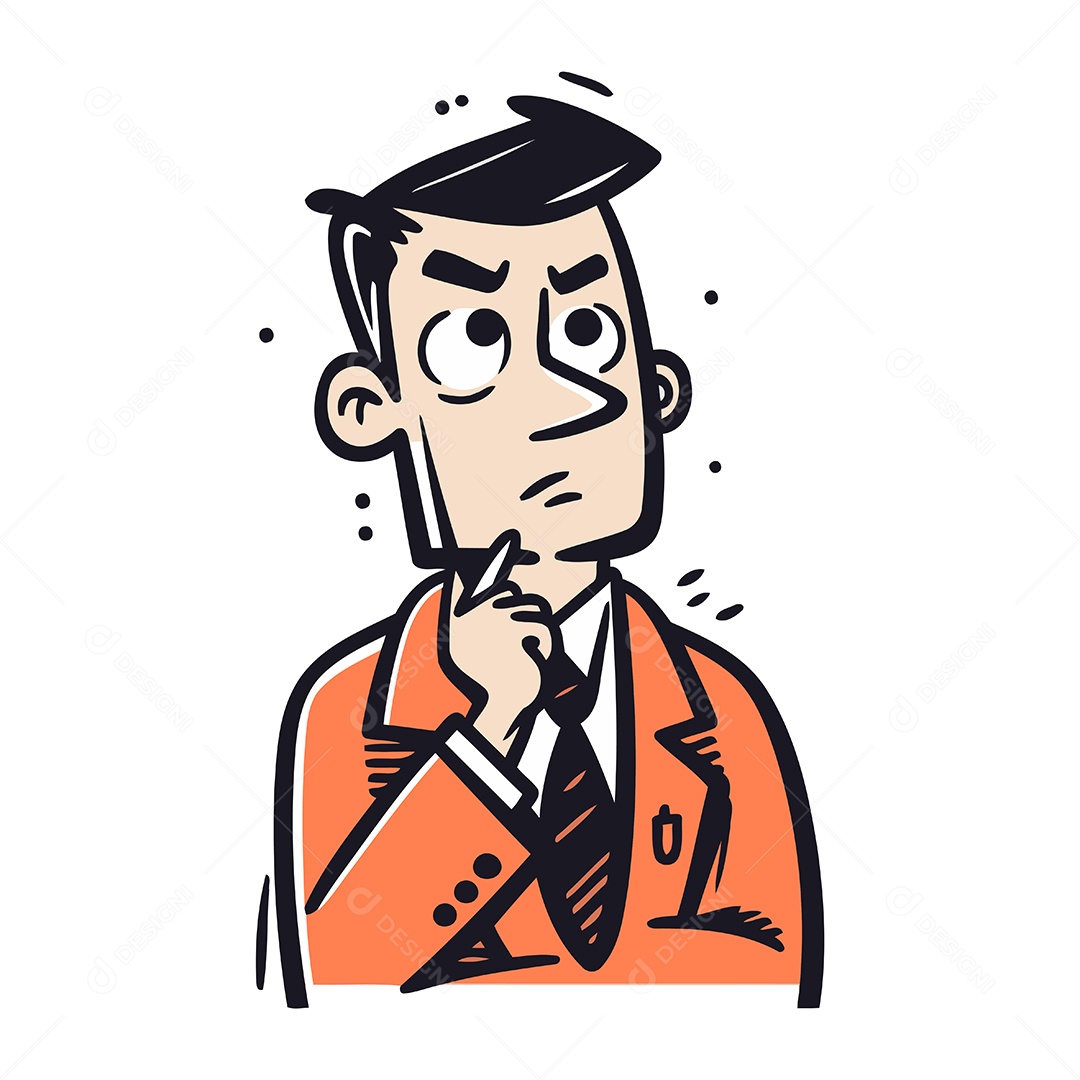 Homem de Terno e Gravata Ilustração Vetor EPS