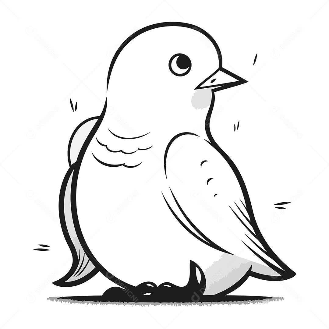Pombo de Desenho Animado Ilustração Vetor EPS