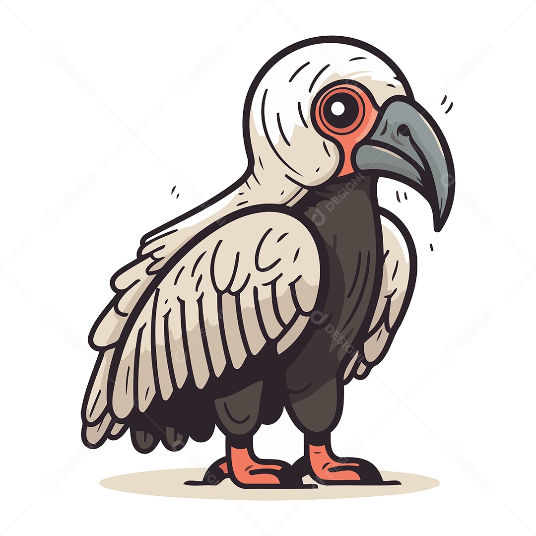 Abutre de Desenho Animado Ilustração Vetor EPS