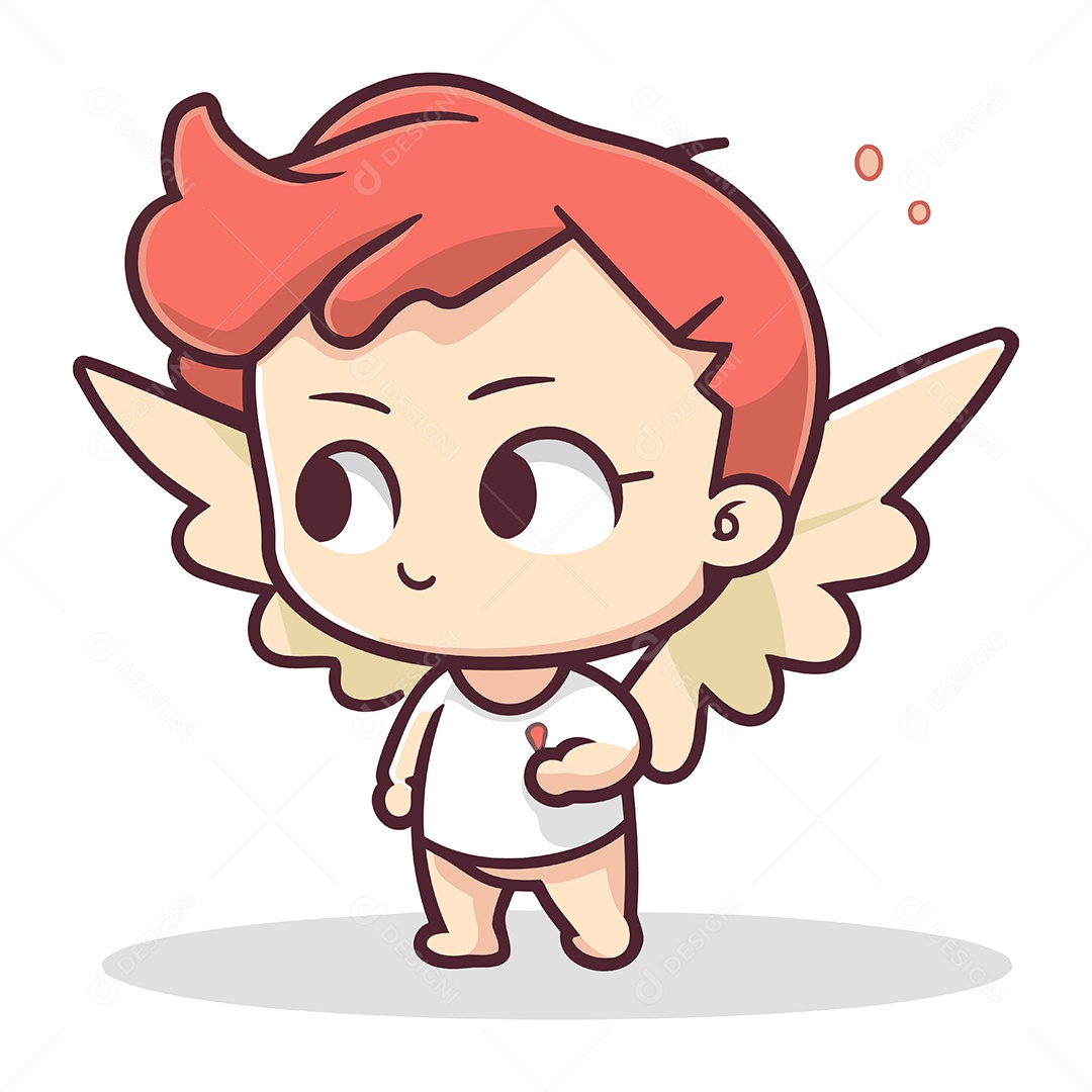Cupido Fofo de Desenho Animado Ilustração Vetor EPS