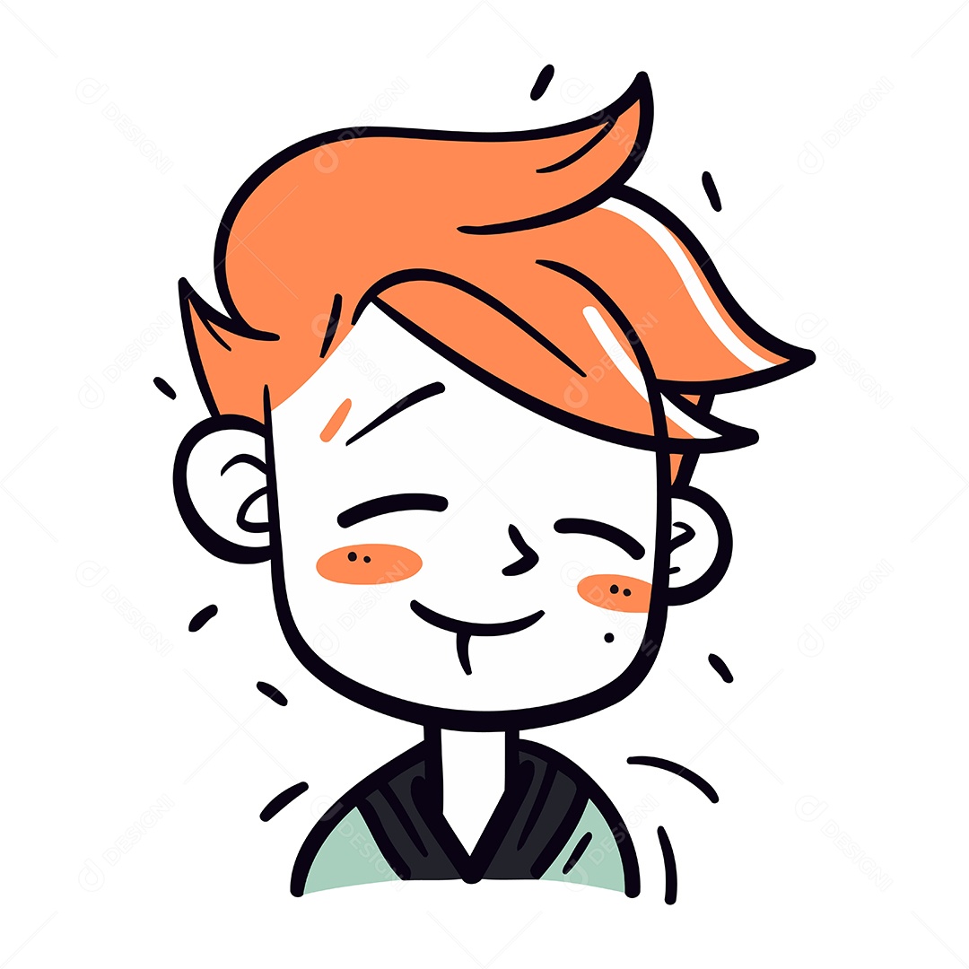 Menino Feliz com Cabelo Ruivo Ilustração Vetor EPS