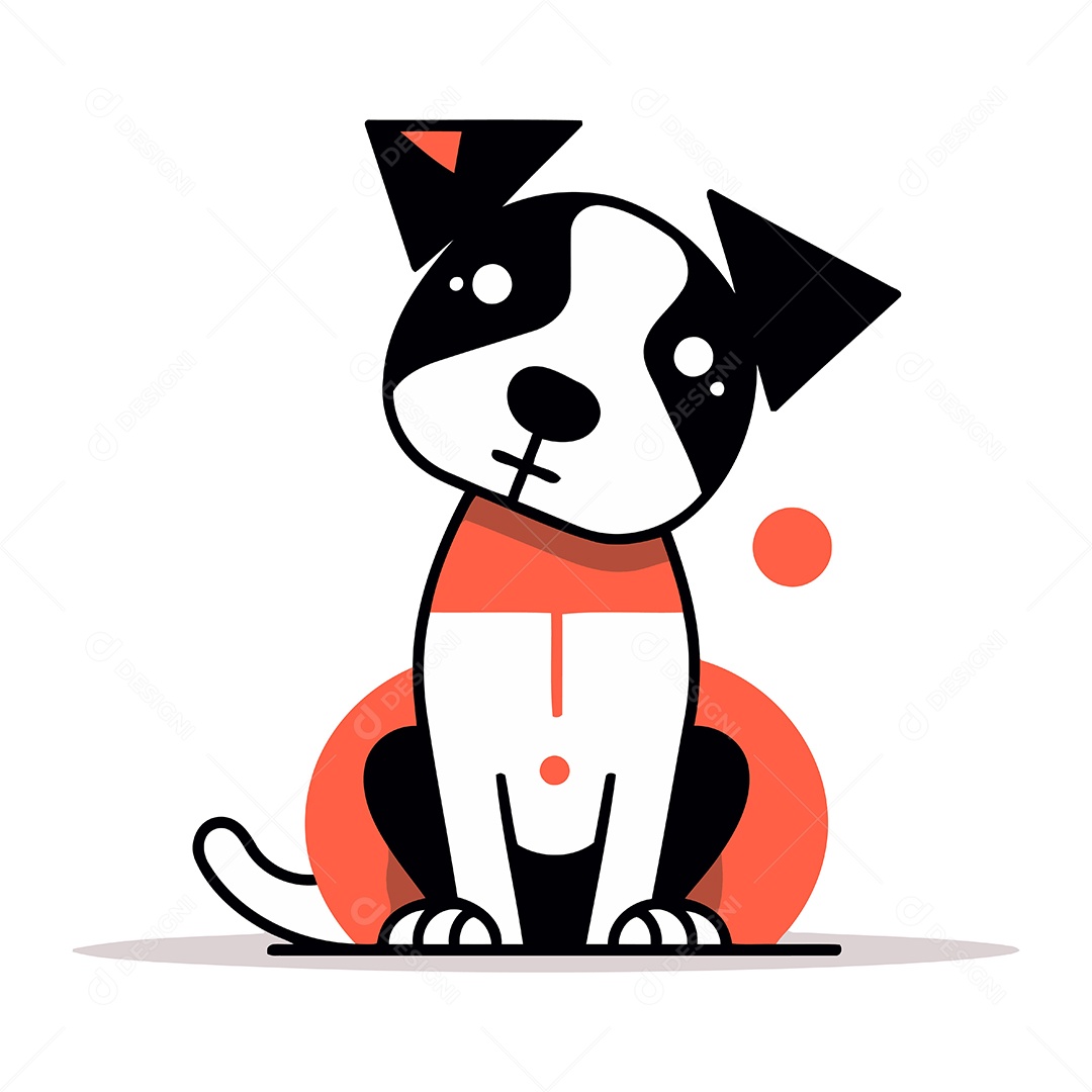 Cachorro Fofo de Desenho Animado Ilustração Vetor EPS