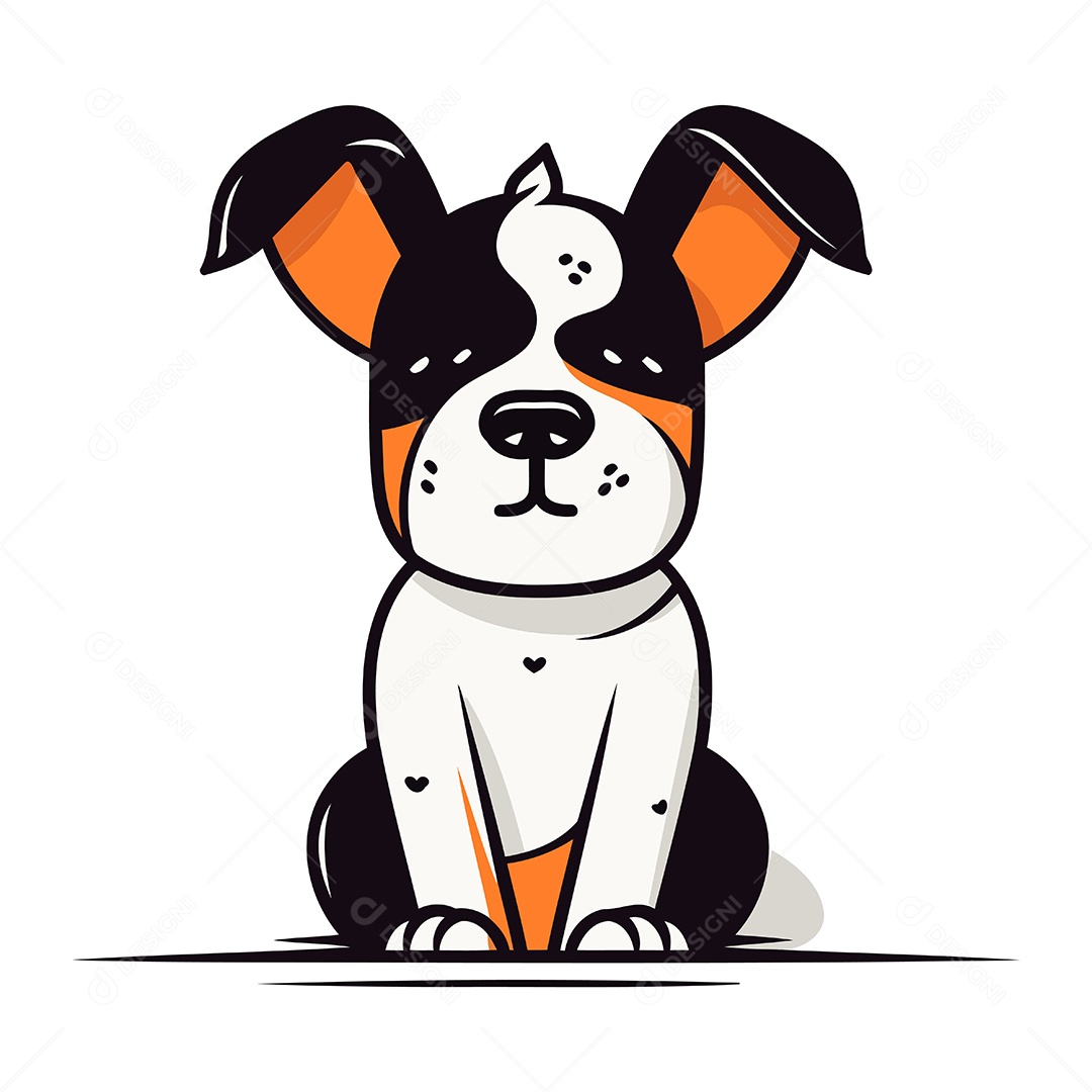 Cachorro Fofo de Desenho Animado Ilustração Vetor EPS