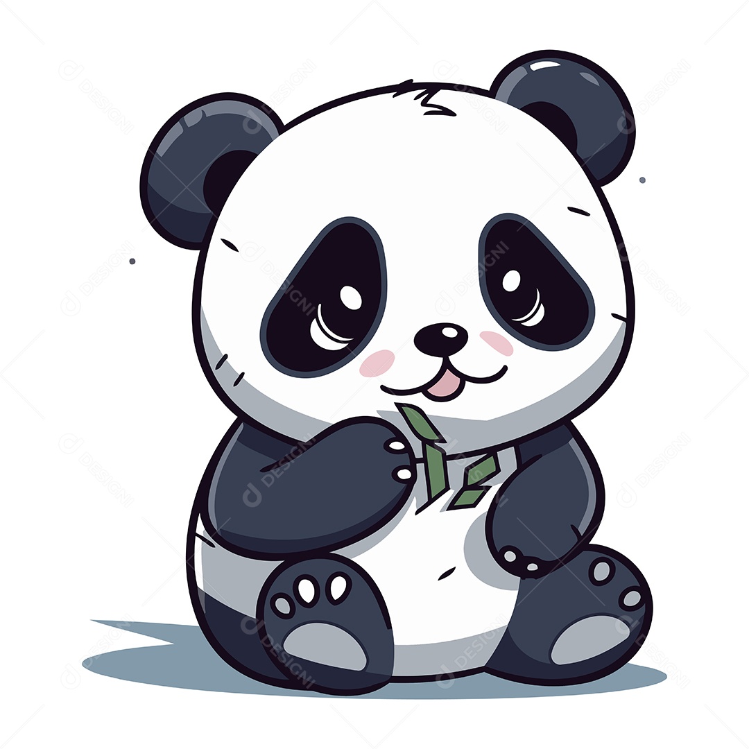 Urso Panda Fofo de Desenho Animado Ilustração Vetor EPS