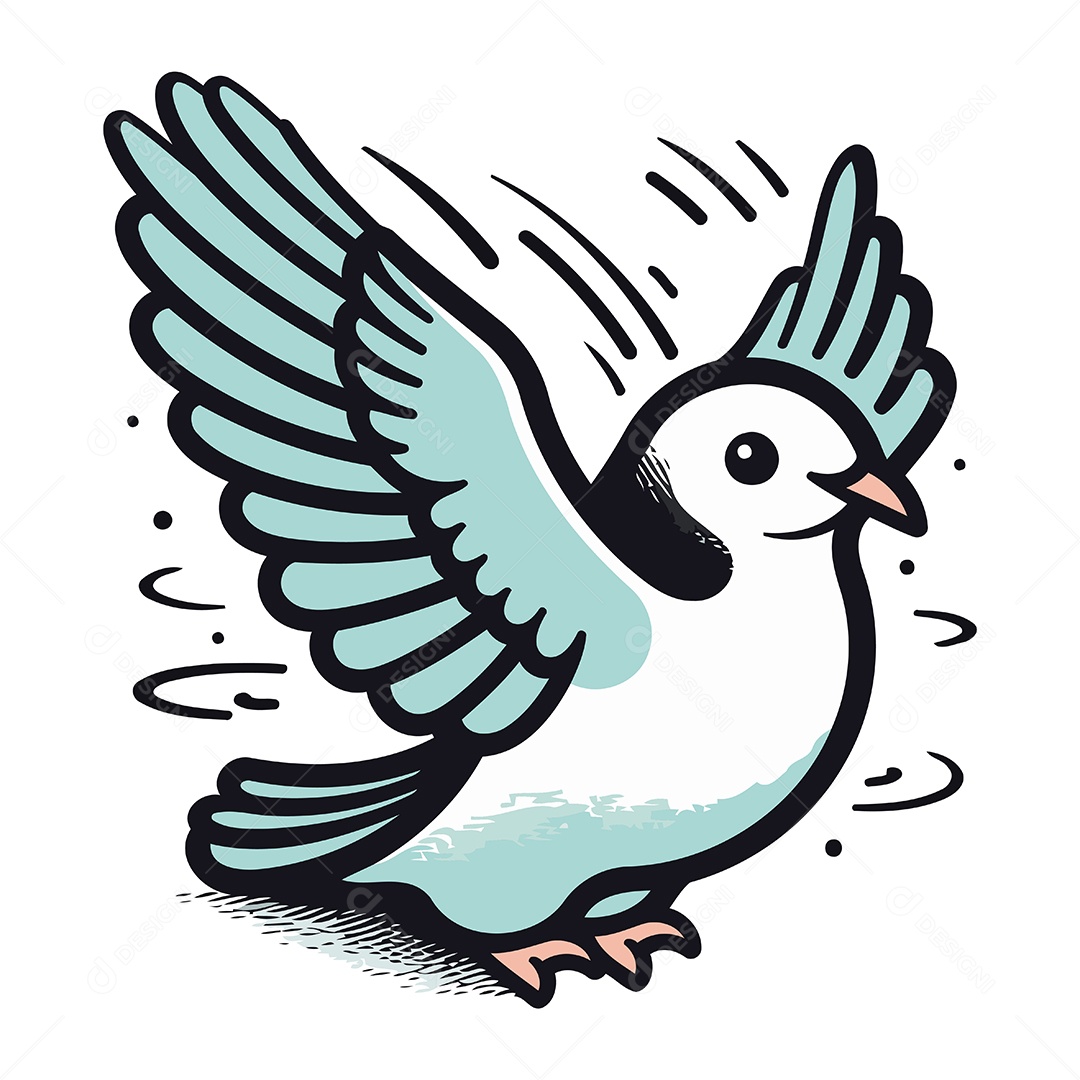 Pombo de Desenho Animado Ilustração Vetor EPS