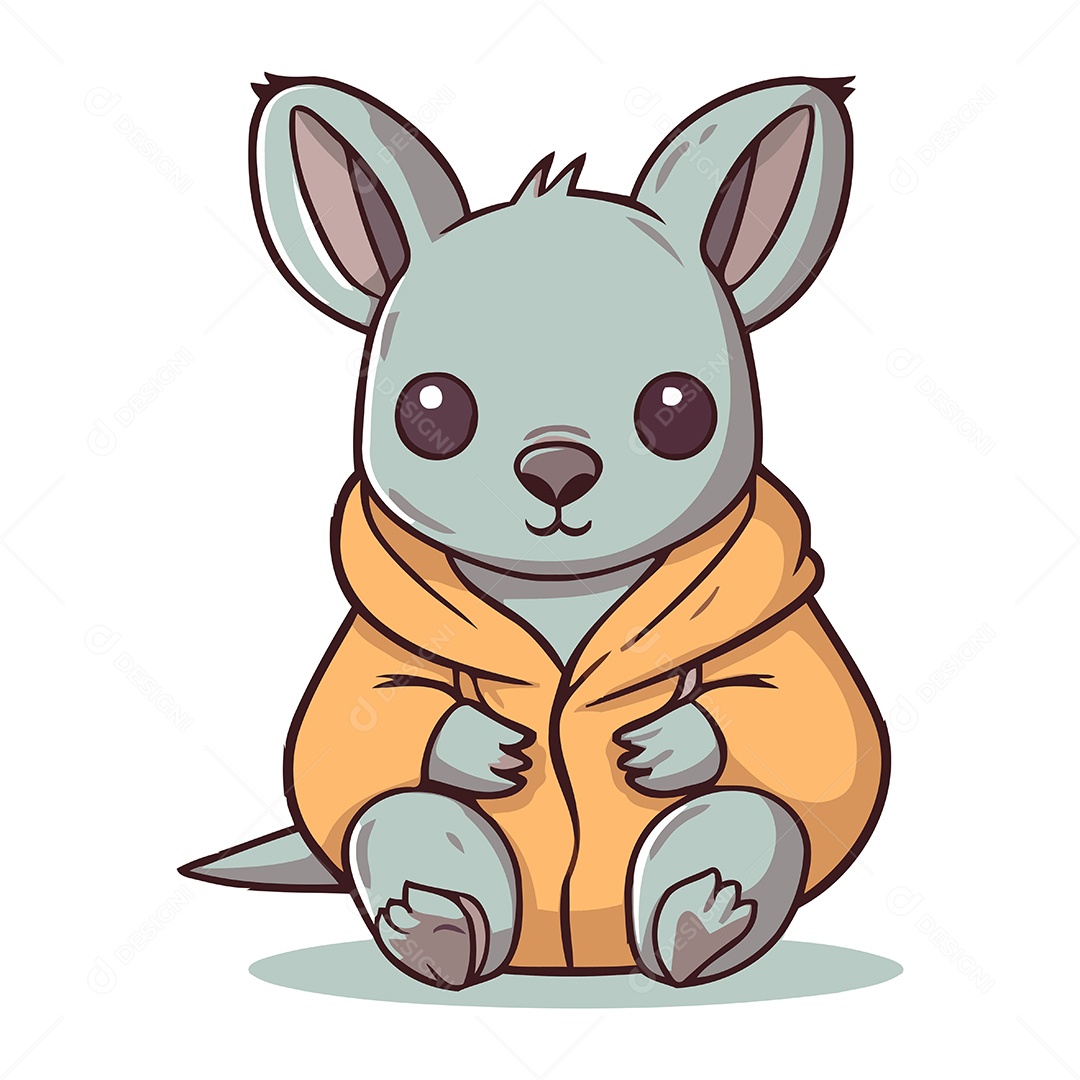 Canguru Fofo em Roupa Quente Ilustração Vetor EPS