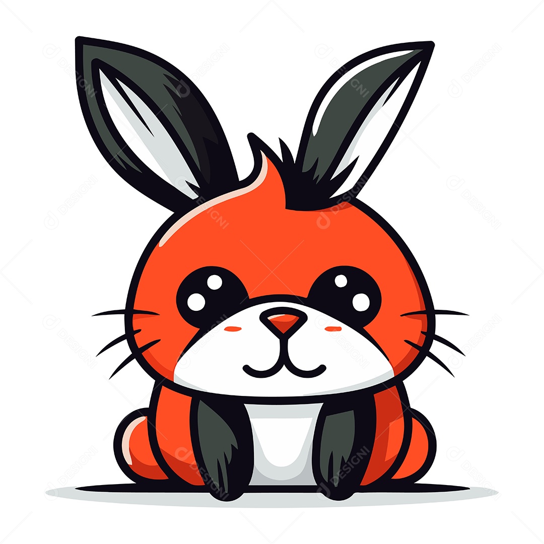 Coelhinho Fofo de Desenho Animado Ilustração Vetor EPS