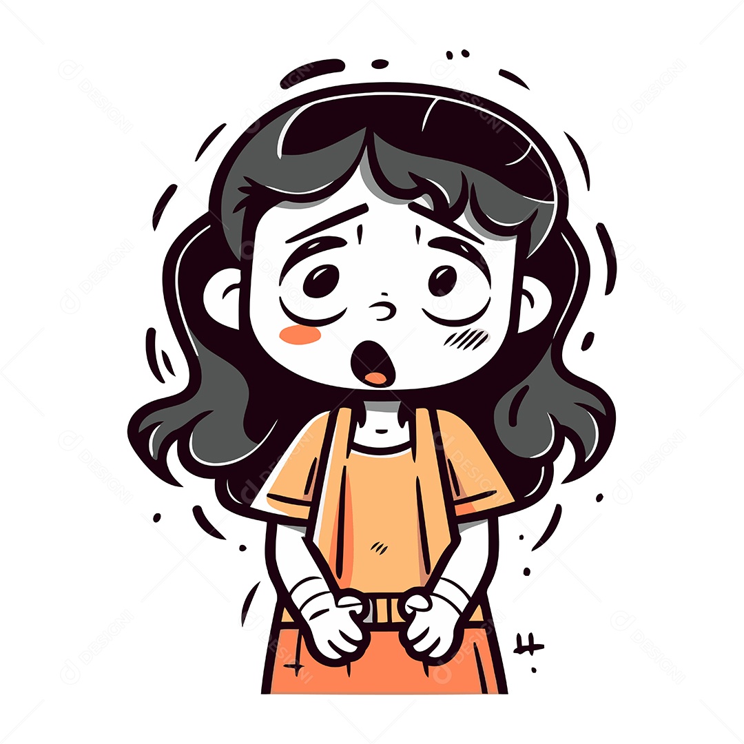 Menina de Desenho Animado Ilustração Vetor EPS