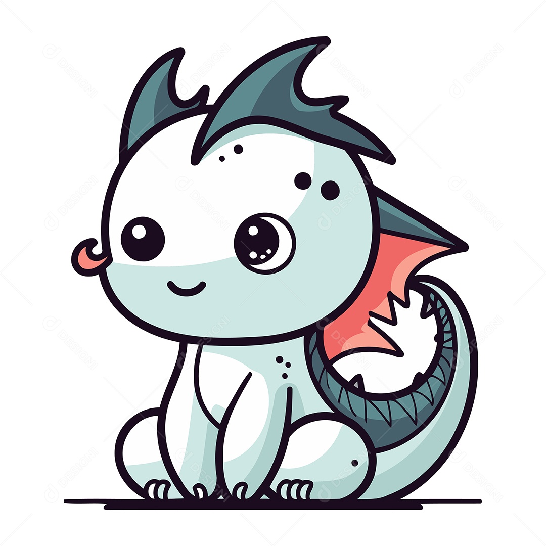 Dragão de Desenho Animado Ilustração Vetor EPS